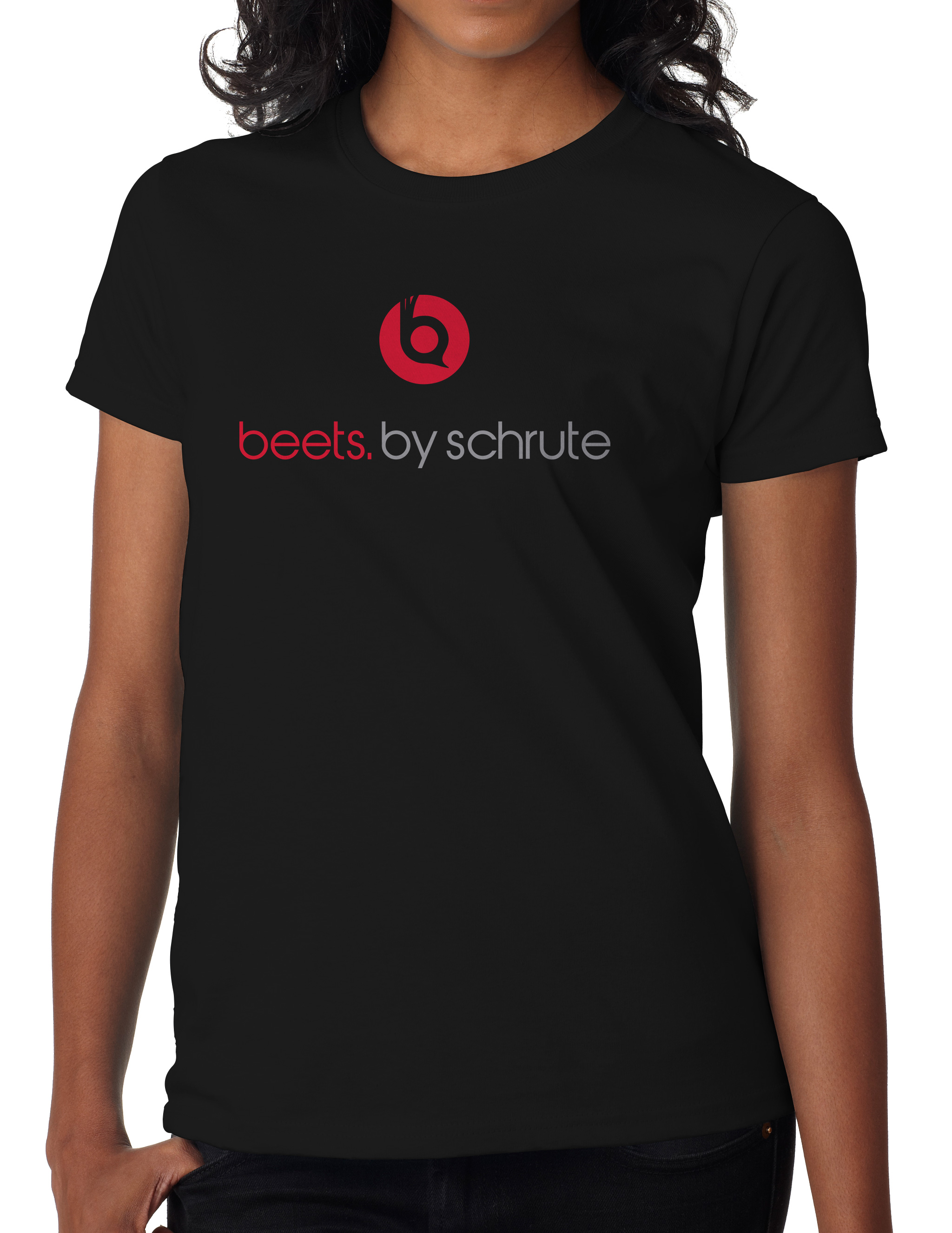 Womens Schrute Farms Beets Short-Sleeve Crewneck T-Shirt Print Tees Shirt Short Sleeve T Shirt Blouse Tops Black 